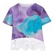 thumbnail image 1 of QIIBURR - Camiseta de manga corta con encaje, cómoda y bonita, para el primer cumpleaños de una niña pequeña, con estampado de colores lisos, ideal para niñas de 5 años y 3 años., 1 of 5