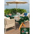 thumbnail image 4 of Outdoor Tablecloth with Umbrella Hole and Zipper, Christmas Tree Rectangle Table Cloth 60x102 Inch Waterproof Tablecloth, Green Gnomes Winter Xmas Snowflake Picnic Table Cover for Patio Camping, 4 of 7