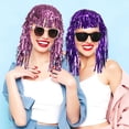thumbnail image 4 of Colorful PET Fringe Wig BWASD Sparkling Headpiece Explosion Wigs Dress Cheerleaders Sports Accessories for Halloween Christmas Party Pink, 4 of 5