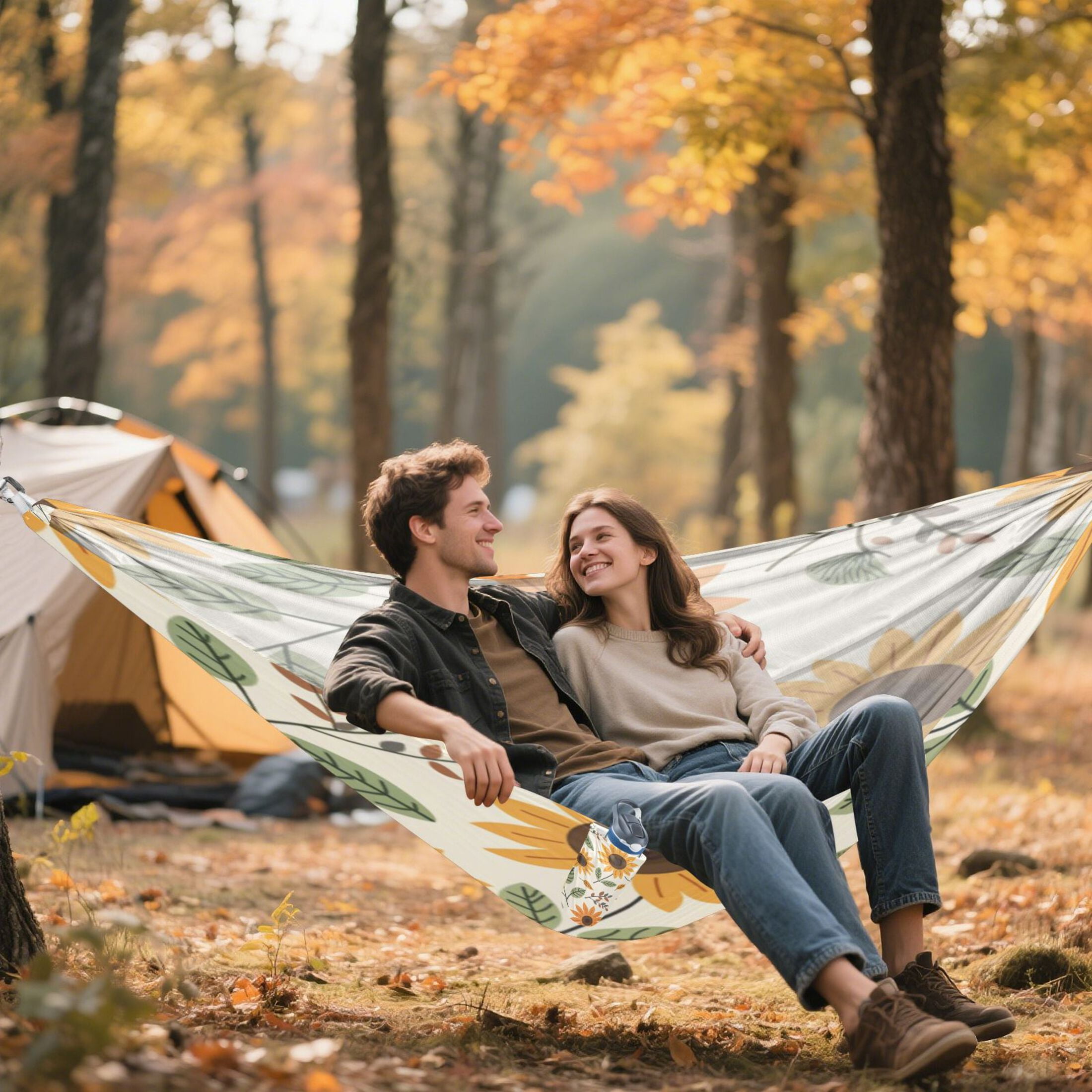 Hammock Camping Hammock Nylon Portable Hammock Travel Camping Hammock Lovely Sunflower Seamless