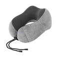 thumbnail image 2 of Almohada de viaje Almohada ergonómica de espuma viscoelástica para el cuello Funda extraíble y lavable Cómodo reposacabezas en forma de U Hebilla ajus Gris claro, 2 of 7