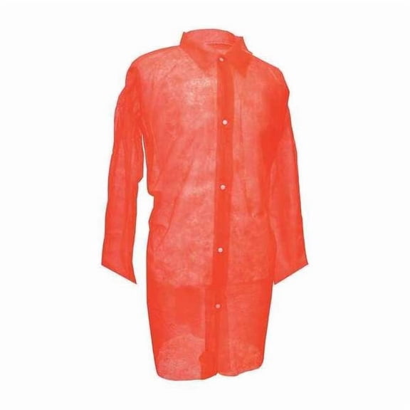 Disposable Lab Coat, Polypropylene, Snaps Closure, Red, 3XL, 30 PK