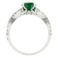 thumbnail image 4 of Solitaire with Accents Engagement Ring for Women - 1.42ct Simulated Emerald in 18K White Gold Promise Ring, 4 of 6