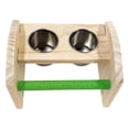 thumbnail image 4 of Comedero para Loros, Comedero para Pájaros de Acero Inoxidable, de Agua con Soporte, Jaula, Accesorios, Comedero de Comida de Madera para Pája Jinwen Alimentador, 4 of 8