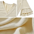 thumbnail image 3 of Hauts Décontractés à Manches à Volants pour Femmes T-Shirts à Manches Courtes Évasées Col Rond Tunique Ample, 3 of 7