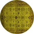 thumbnail image 1 of Ahgly Company Indoor Round Oriental Yellow Industrial Area Rugs, 7' Round, 1 of 4