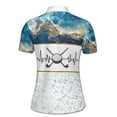 thumbnail image 3 of Custom Name Blue Veinstone Golf Pattern Women's Polo Shirt S--5XL, 3 of 7