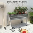 thumbnail image 5 of Galvanized Raised Garden Bed Outdoor with Legs,2PCS 48×18×30in Metal Elevated Raised Planter Box for Backyard, Patio, Balcony, 300lb Capacity,Sliver, 5 of 9