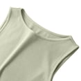 thumbnail image 6 of Womens Sleeveless Ribbed Tank Tops Boat Neck Slim Fit Shirts Summer Beach Vacation Clothes Army Green 2XL, 6 of 6
