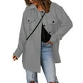BiZtdJrK Womens Corduroy Long Shacket Jacket Oversized Casual Blouses