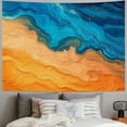thumbnail image 2 of JRXY Gold and Blue Abstract Art Tapestry Painting, 2 of 6
