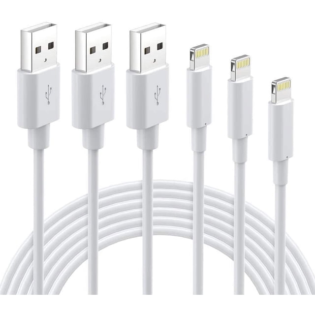 DEBGFS 3Pack for Charger Cord MFi Certified - Lightning Cable 3ft Durable Lightning to USB A Charging Cable Compatible with 13 12 11 Pro Max iPad Airpods