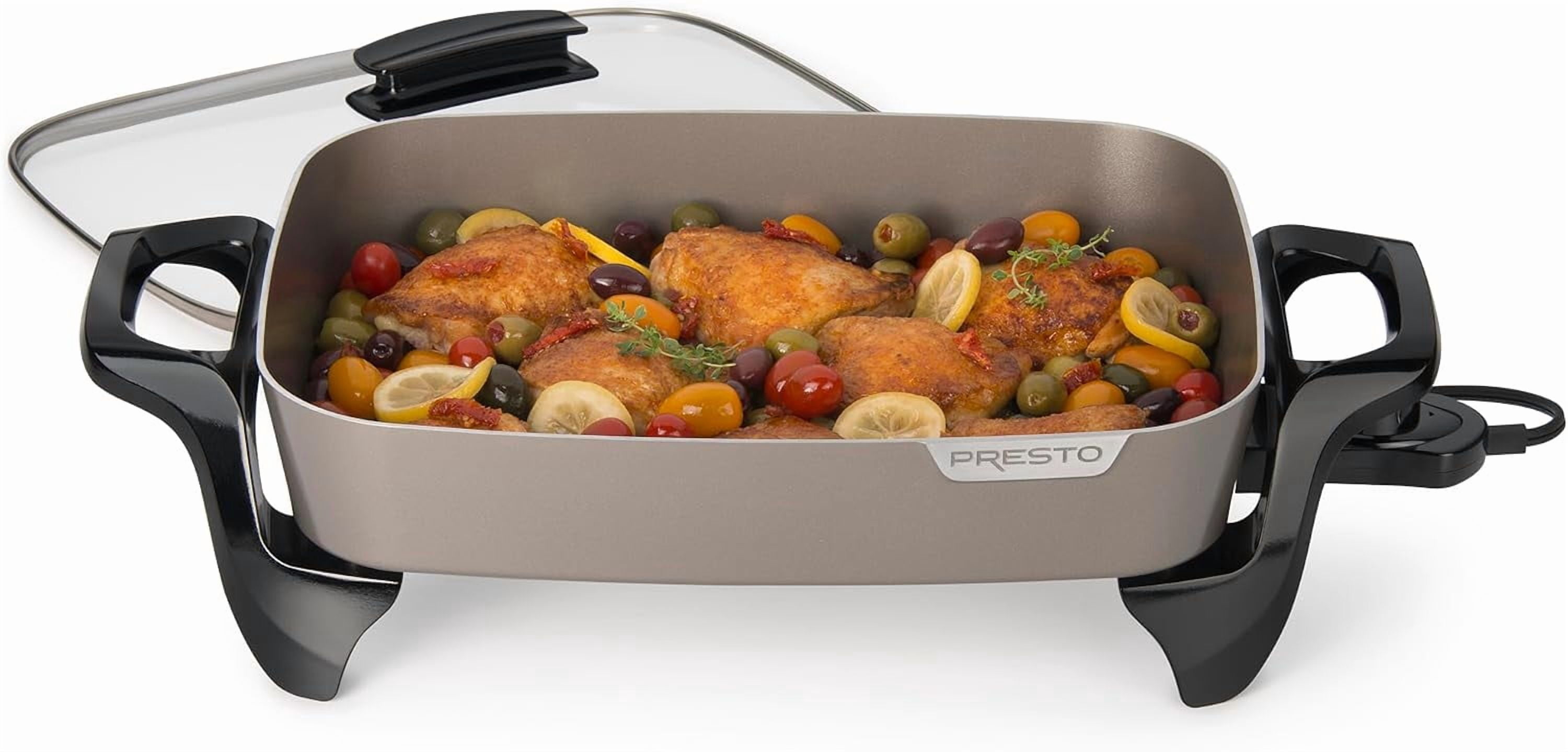 16-Inch Ceramic Electric Skillet, Grey