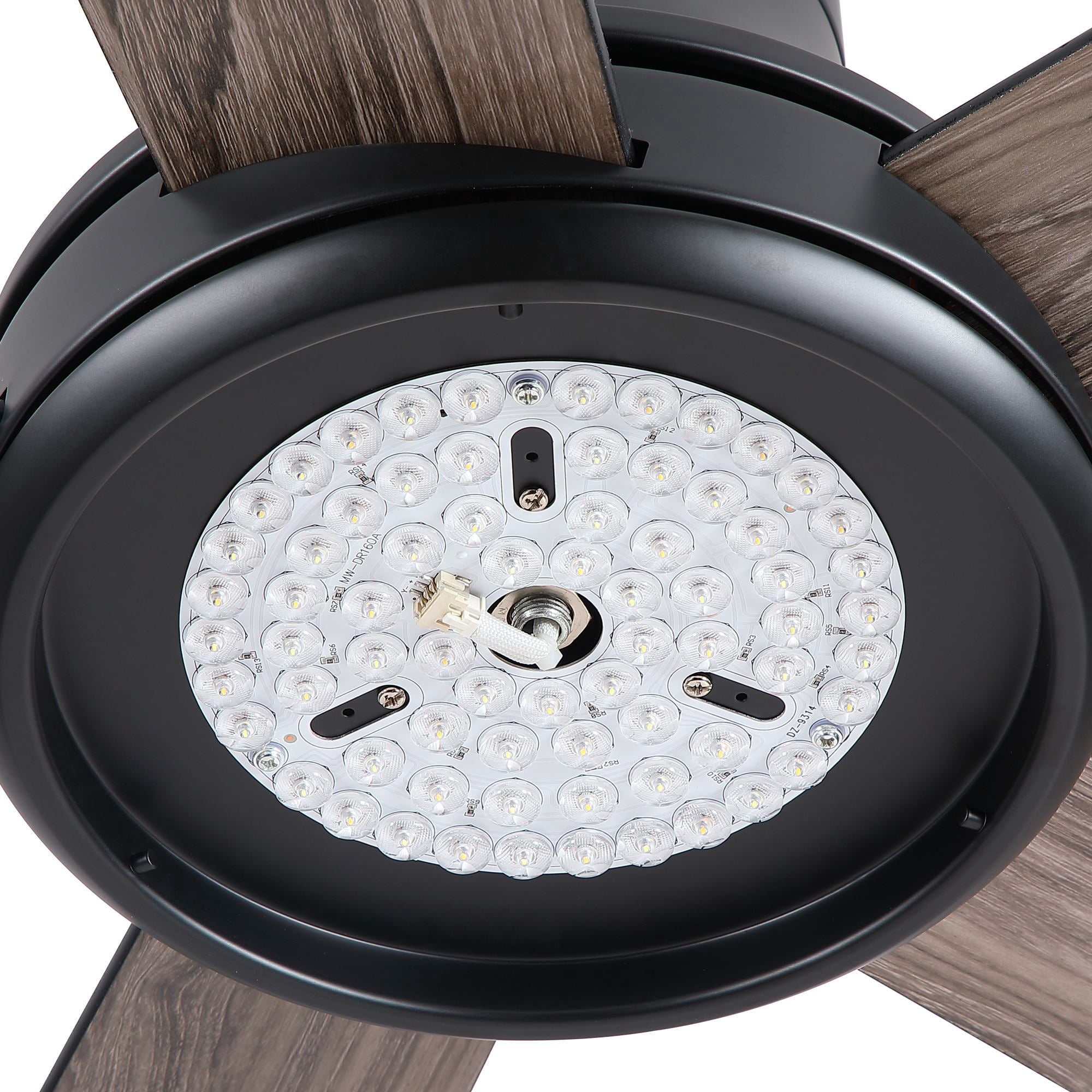 Leumius 52" Farmhouse Matte Black Integrated LED Smart Ceiling Fan with DC Remote Control for Bedroom Living Room