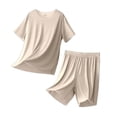 thumbnail image 6 of Klisyaur Mens Shorts 2 Piece Set Pajama Short Sleeve Tops and Lightweight Sleepwear Soft Comfy Shorts Bottoms, 6 of 7