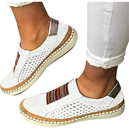 Sneakers For Women Slip On Memory Foam Canvas Sneakers Low Top Fashion Casual Soft Walking Shoes Flat Loafers