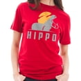thumbnail image 3 of Sunset Hippo Graphic Design Unisex Lane Seven Ring Spun Combed Cotton Short Sleeve Deluxe Jersey T-Shirt - Red 2XL, 3 of 4