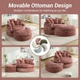 thumbnail image 6 of Rophefx 54.3" Chaise Lounge Indoor,Boneless Cloud Couch Sofa with Deep Seat,Lounge Chair with Ottoman for Living Room,No Assembly,Red, 6 of 9