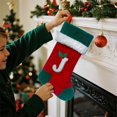 thumbnail image 5 of 18 Inches Monogram Christmas Stockings With Letters Large Soft Christmas Stockings Red Velvet With White Soft Plush Cuff For Christmas Xmas Tree Holiday Fireplace, 5 of 5