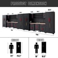 thumbnail image 3 of Garage Storage Cabinet System, 18PCS Workshop Cabinet Set in Black, Included Steel Cabinets Drawers Rolling Chest and Pegboard,Locked Garage Storage Cabinet,Red Handle, 3 of 18
