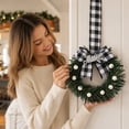 thumbnail image 5 of Qwtwty Artificial Christmas Wreath for Front Door, Winter Artificial Wreath Hanging Ornament for Xmas Wall Window Fireplace Decor, Christmas Decorations, 5 of 7