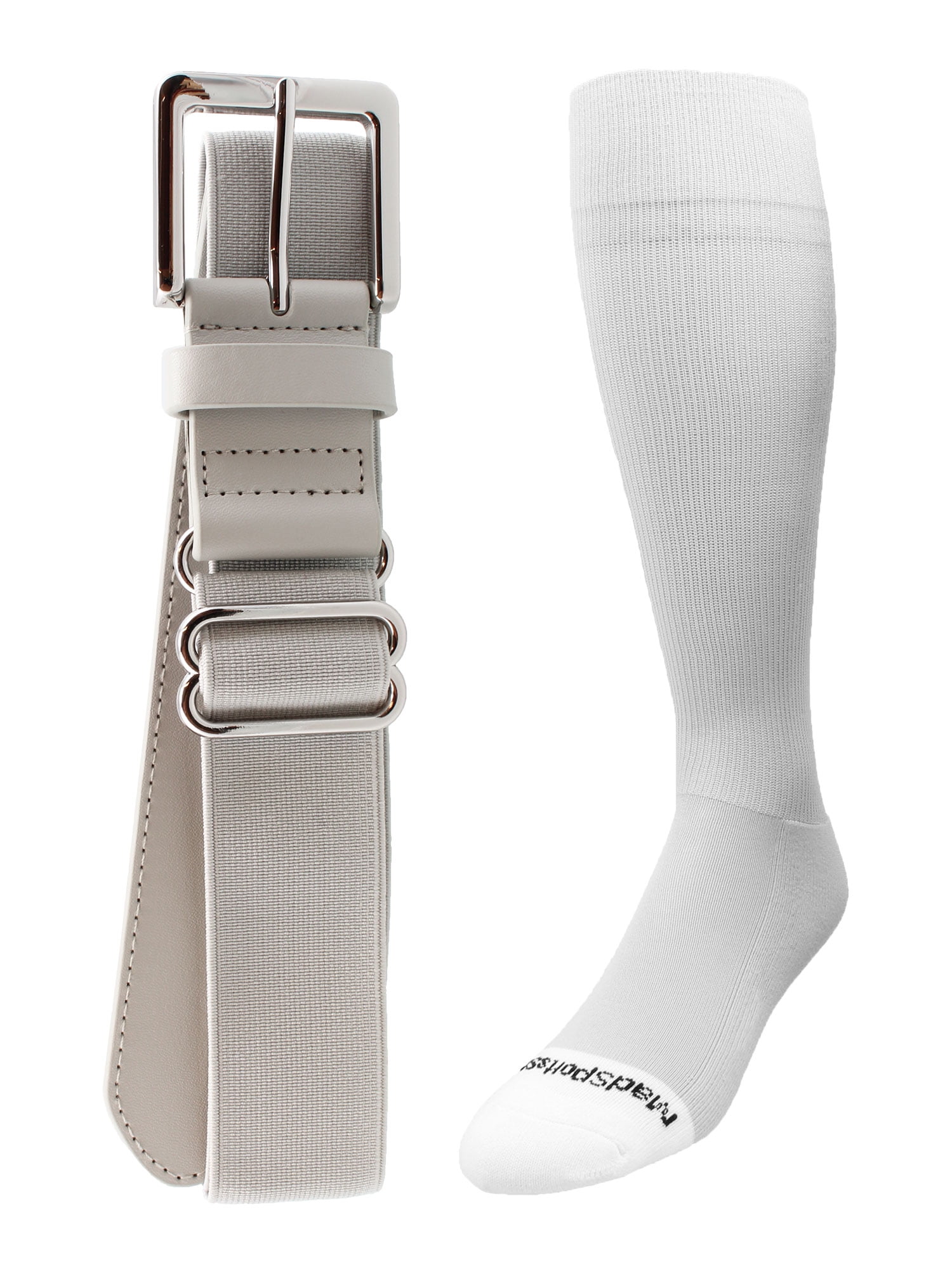 Pro Line Softball Socks and Belt Combo (Grey, Large) Grey,Large