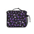 thumbnail image 3 of Butterfly and Purple Black Pattern Insulated Lunch Bag with Shoulder Strap and Bottle Holder,Bento School Lunch Bag Box,11x9.5x3.5 Inches, 3 of 5