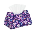 thumbnail image 2 of Lsque Skull mushroom rainbow Printed Long Tissue Box Cover Holder, Facial Paper Organizer Dispenser,Triangle with Bottom Belt, PVC Leather Decorative Organizer, 2 of 9