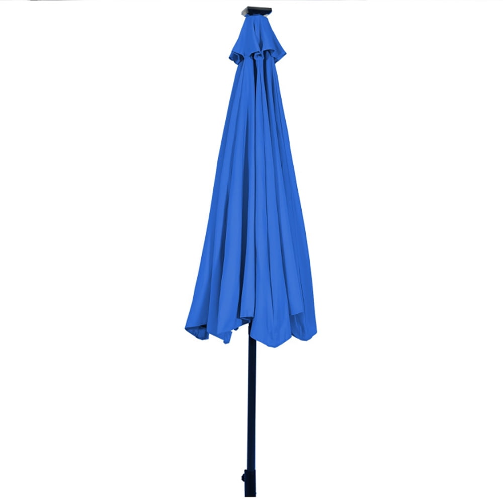 Aimee Lii 10' Solar LED Lighted Patio Market Umbrella Shade Tilt Adjustment Crank, Table Umbrella Outdoor for Patio, Pool, Beach, Blue Aimee Lii 10' Solar LED Lighted Patio Market Umbrella Shade Tilt Adjustment Crank, Table Umbrella Outdoor for Patio, Pool, Beach, Blue