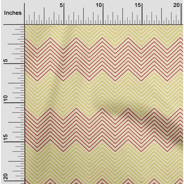 oneOone Popeline de Coton Sergé Tissu Jaune Clair Chevron Géométrique Matériel de Robe Tissu Imprimé Tissu au Mètre 56 Pouces de Large