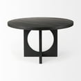 thumbnail image 2 of HomeRoots 397611 Black Wood Round Geometric Dining Table, 2 of 5