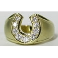 thumbnail image 2 of Men's 18 Kt Gold Plated Dress Ring Horseshoe CZ 073 (12), 2 of 2