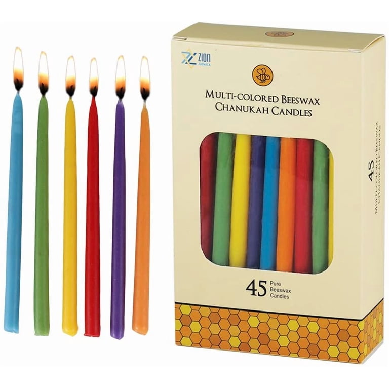 Zion Judaica Natural Beeswax Hanukkah Candles, 45 Pack photo 2