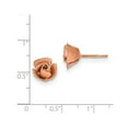 thumbnail image 2 of Real 14kt Rose Gold Satin Finish Diamond Cut Rose Post Earrings; for Adults and Teens; for Women and Men, 2 of 2