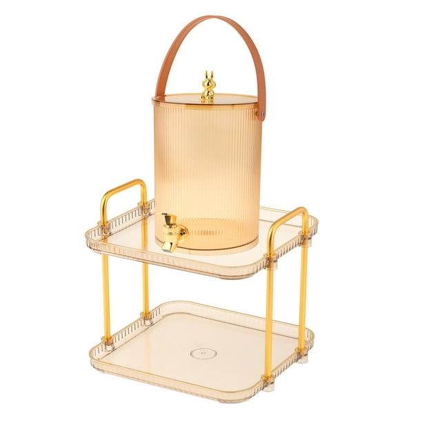 Dispensador de bebidas heladas con soporte y tapa, contenedor de , dispensador de bebidas de agua, hervidor frío con grifo para acampar 5L de oro