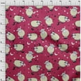 thumbnail image 4 of oneOone Georgette Viscose Magenta Fabric Kids Sheep Quilting Supplies Print Sewing Fabric By The Yard 42 Inch Wide, 4 of 4