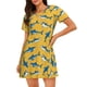 thumbnail image 1 of Disketp Shark Print para Camisón Corto de Manga Corta para Mujeres, Camisón Cómodo con Escote Redondo, Bonito y Confortable, 1 of 6