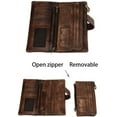 thumbnail image 5 of CAILDANL Vintage Long Wallet for Men Genuine Leather Zipper RFID Blocking Card Holder with Coin Pocket Mens Clutch Purse (#4-Coffee), 5 of 8