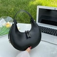 thumbnail image 3 of Half Moon Commute Bag Fashion Underarm Hobo Bag Solid Color for Weekend Vacation, 3 of 10