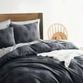 thumbnail image 3 of Nestl Boho 3 Piece Duvet Cover Set, Tufted Embroidery Double Brushed Duvet Cover with Button Closure with 2 Pillow Shams, Twin (68"x90") - Gray, 3 of 8
