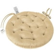 thumbnail image 1 of My Infinity Store 16" Plush Round Tufted Chair Pad/Cushions Tie-Backs (Camel Brown,4 Piece), 1 of 3