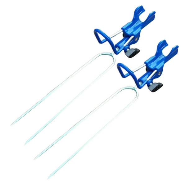 Pack of 2 Pole Holder 360 Degree Adjustable Stable Rack Outdoor Beach  Fishing Universal Fish Tackle Accessories Blue 