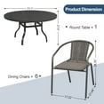 thumbnail image 5 of ELPOSUN 7-Piece Outdoor Patio Dining Set, Patio Dining Chairs & 51.1” Large Round Dining Table with Umbrella Hole, Steel Frame & Rattan Seat, Black/Gray, 5 of 7