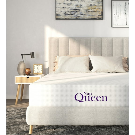 NapQueen Queen Mattress, 10 Inch Charcoal Memory Foam Mattress, CertiPUR-US Certified, Mattress in a Box