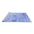 thumbnail image 2 of Ahgly Company Machine Washable Indoor Round Abstract Blue Contemporary Area Rugs, 8' Round, 2 of 4