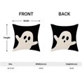thumbnail image 2 of Halloween Pillow Covers 18x18 Inch Set of 2, Black and White Ghost Throw Pillows Farmhouse Linen Halloween Decorative Pillow Case for Couch Sofa Bedroom Indoor Outdoor Decor, 2 of 6