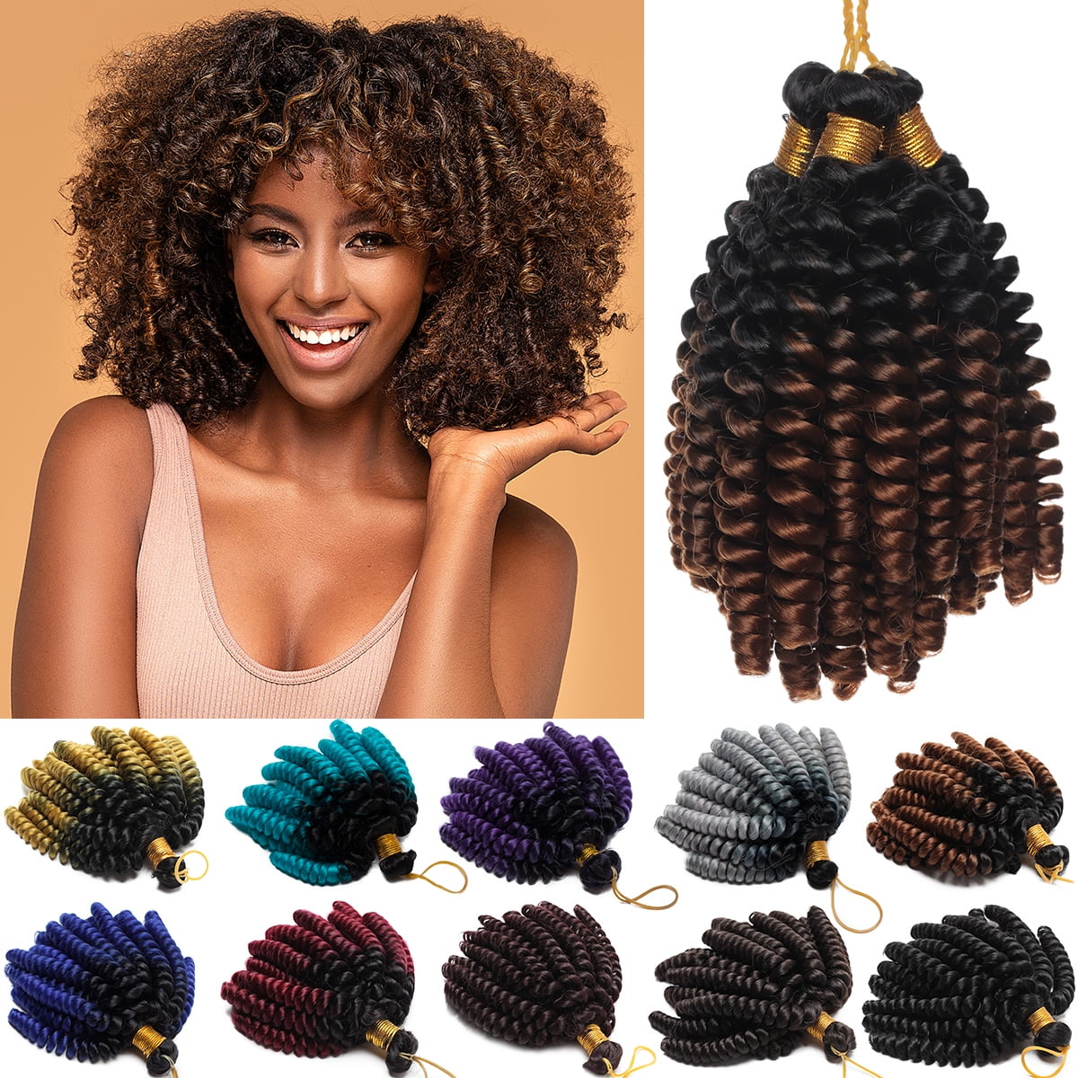 SEGO Short Jamaican Bounce Crochet Braids Hair Synthetic Braiding Hair  Extensions Jumpy Wand Curly Hair for Women 