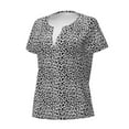 thumbnail image 2 of Naloa Black Leopard Print T-Shirts Short Sleeve V Neck Tees for Women Fashion Tops Trendy Lightweight Soft Casual Summer Outfits Clothes, 2 of 5