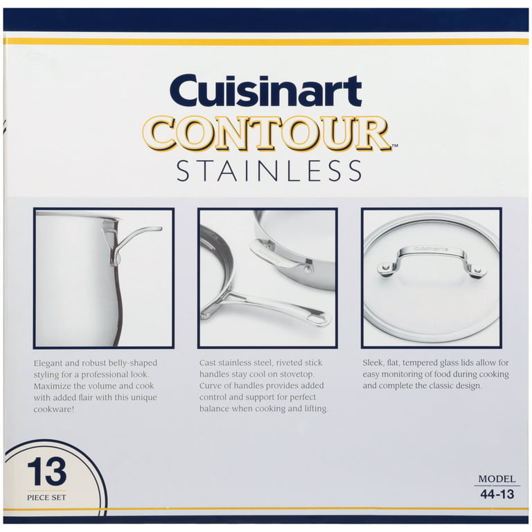 Cuisinart Contour Cookware Set, Stainless, 13 Piece
