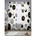 thumbnail image 2 of Black Polka Dots Sheer Curtains 84 Inch Length 2 Panels Set - Light Filtering Window Treatments, Modern Abstract Art Rod Pocket Semi Curtains for Living Room/Bedroom/Kitchen Décor, 104"W x 84"L, 2 of 7